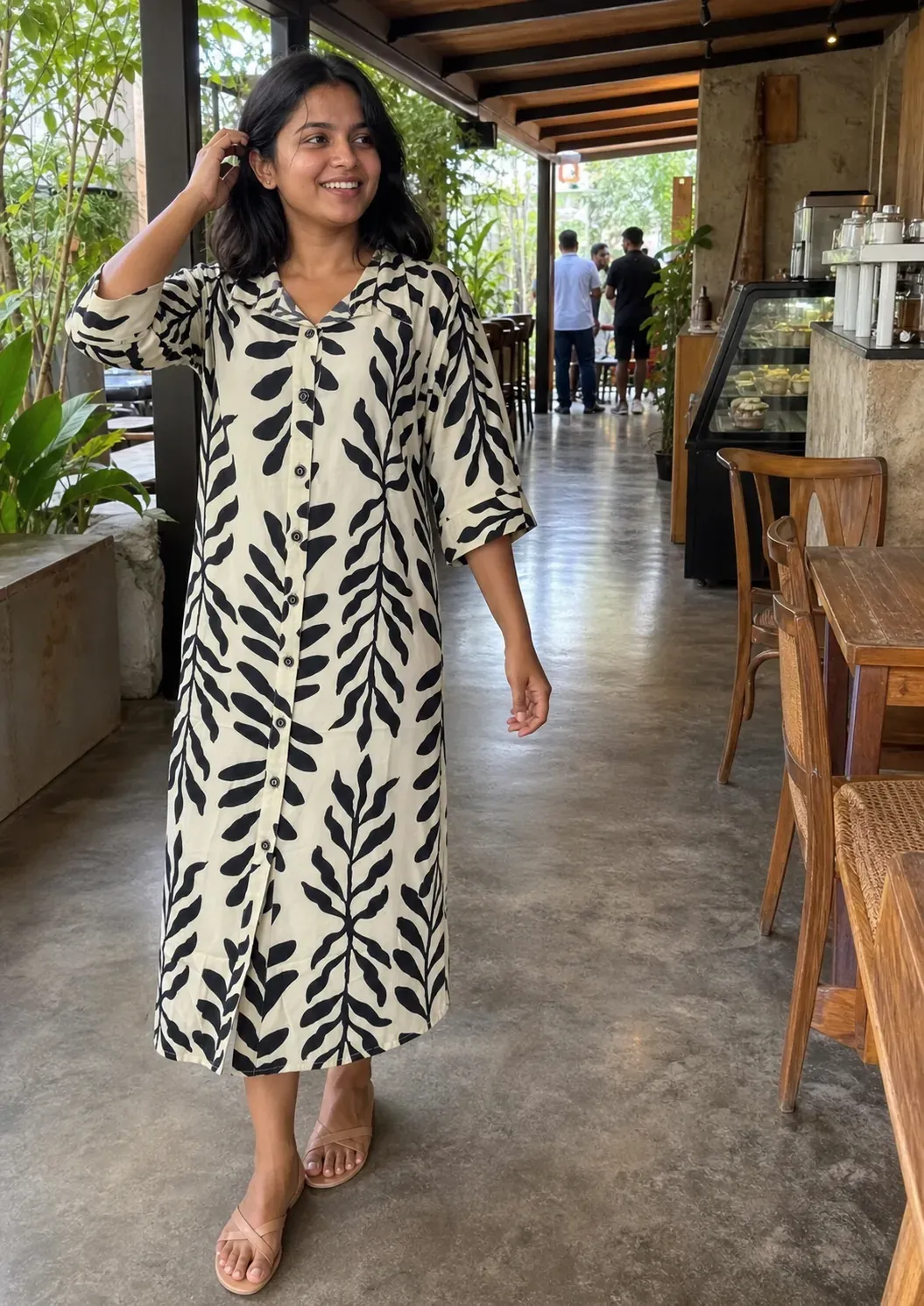 Style 4110 Printed Button Frock