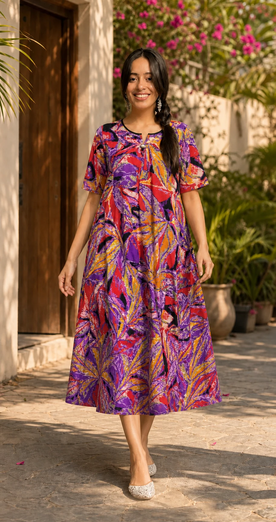 Style 1390 Printed Long Frock image 3