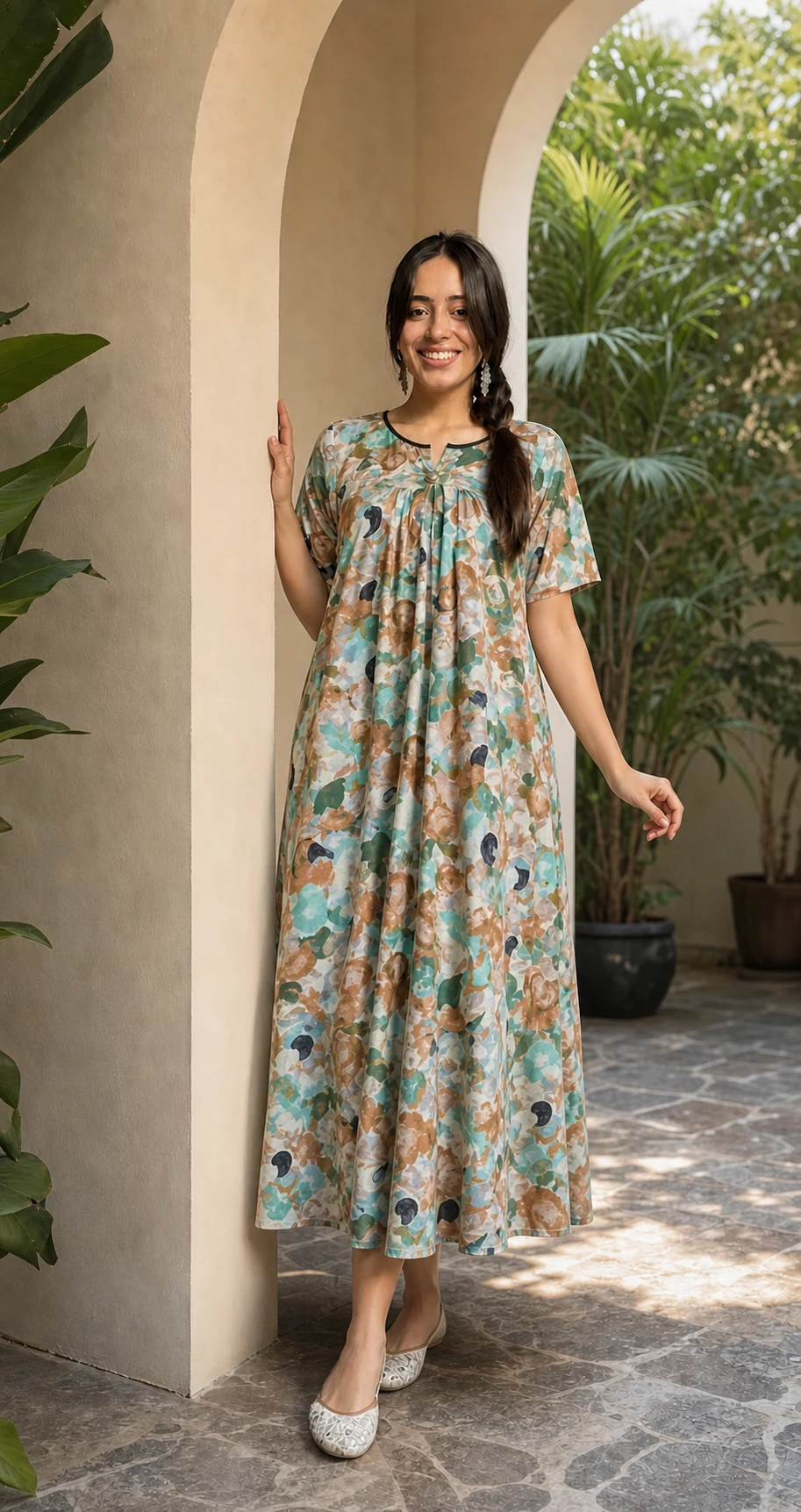 Style 1390 Printed Long Frock image 4