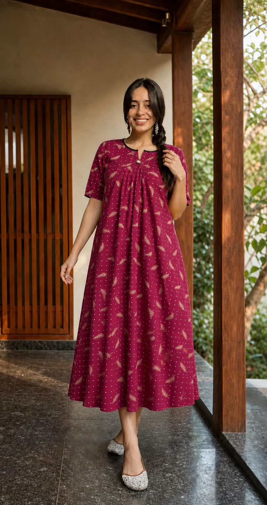 Style 1390 Printed Long Frock image 5