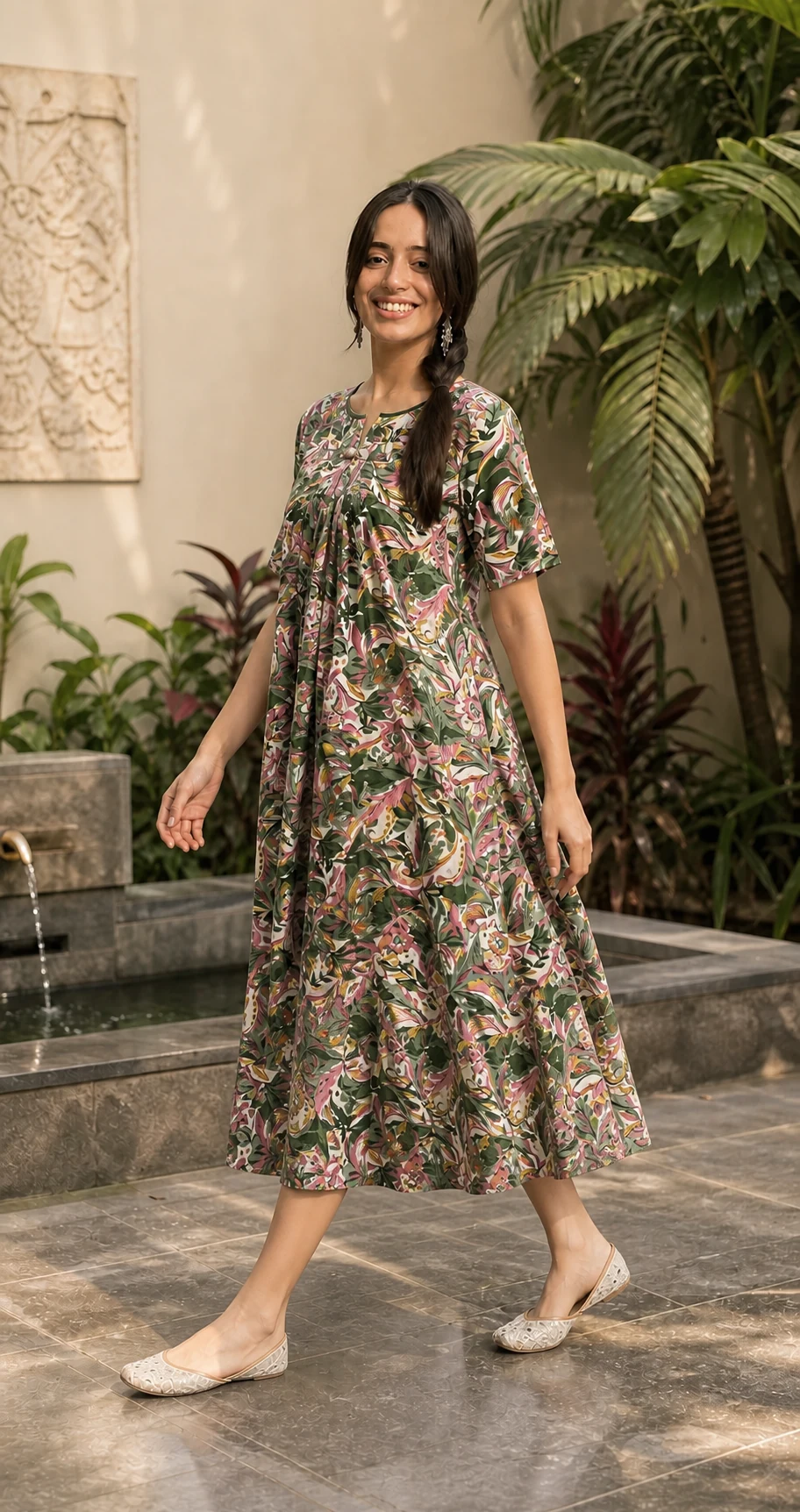 Style 1390 Printed Long Frock image 6