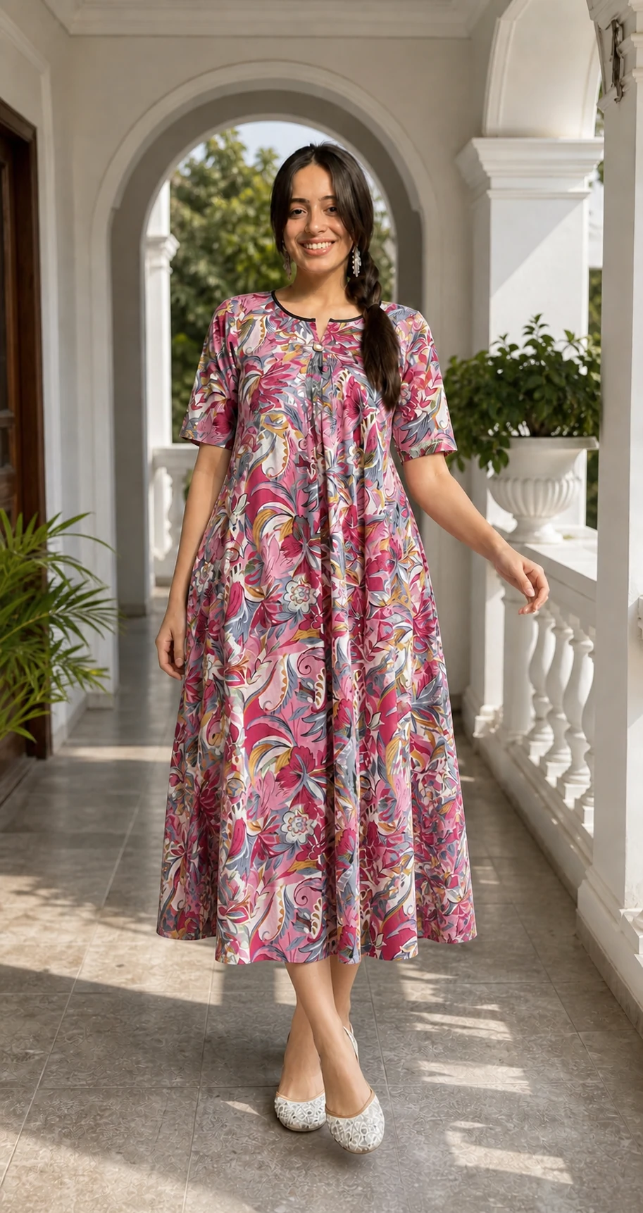 Style 1390 Printed Long Frock image 8
