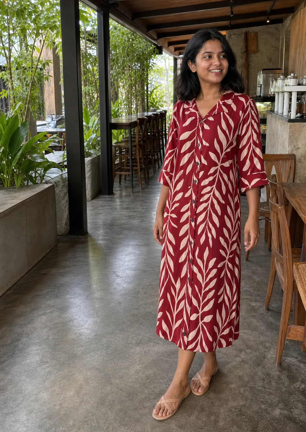 Style 4110 Printed Button Frock image 2