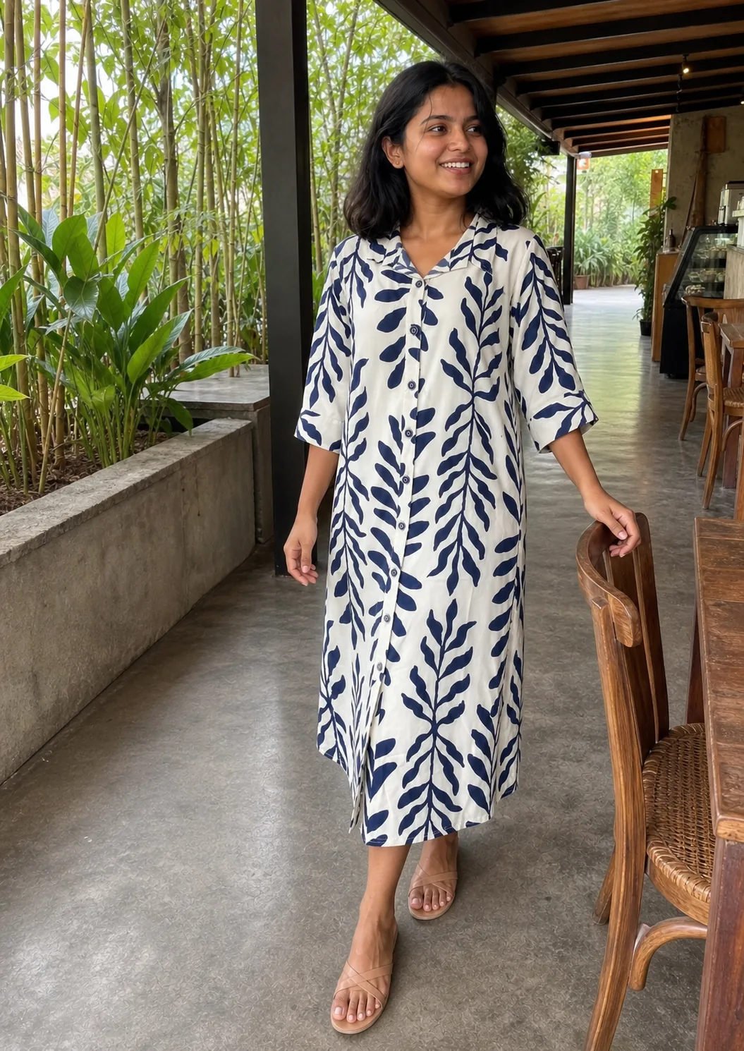 Style 4110 Printed Button Frock image 4