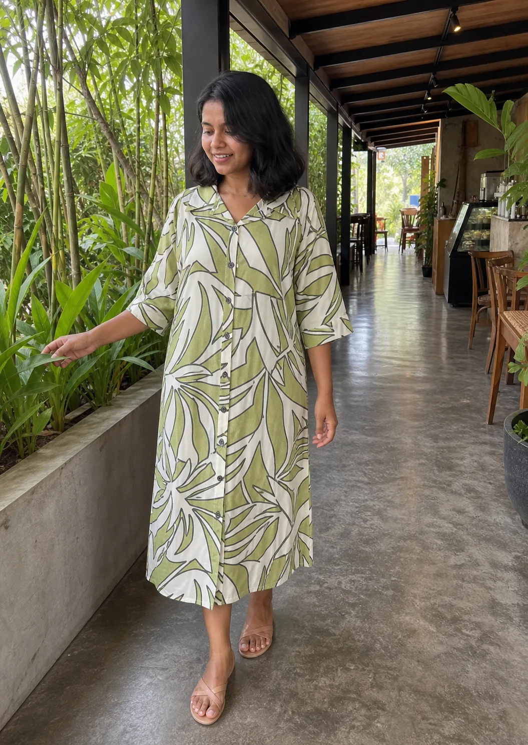 Style 4110 Printed Button Frock image 5